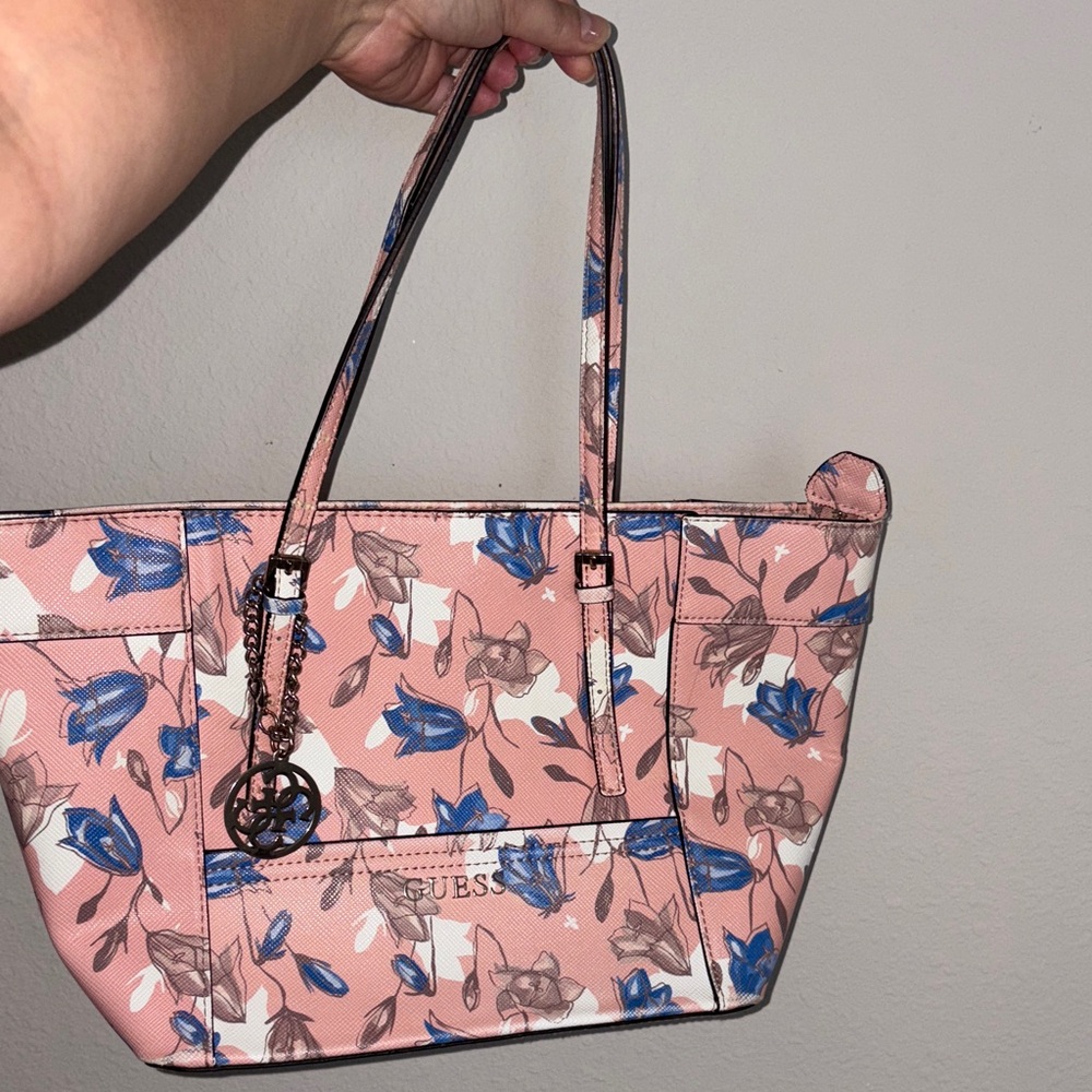 Pink floral Guess Tote (option to bundle with matching wallet)